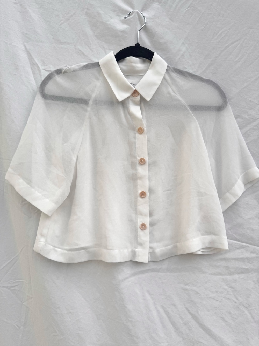 Aritzia Wilfred Button Up Crop Blouse - XS - White